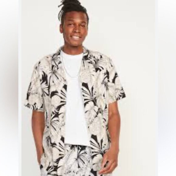 Old Navy Classic Fit Everyday Palm Leaf Shirt Size XL - Picture 1 of 9
